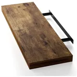 CASARIA Wandregal Dunkle Eiche mit Halterung 15kg Tragkraft Küche Wohnzimmer Flur Schweberegal Regalbrett Schwebend 70cm