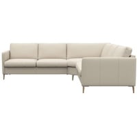 FLEXLUX Ecksofa »Fiore, gleichschenklig, bequem durch hochwertigem Sitzaufbau«, schmale Armlehnen, Kaltschaum, Füße Alu+ Eiche weiß