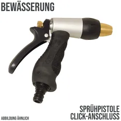 Sprüh Spritz Pistole Düse Wasser Bewässerung Garten Click-System Zamac