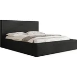 WFL GROUP Polsterbett Terra mit Bettkasten Schwarz Boucle 120x200 cm,
