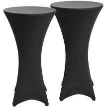Beautissu Stehtischhusse Stella Schwarz Ø 60-65 cm 2er Set