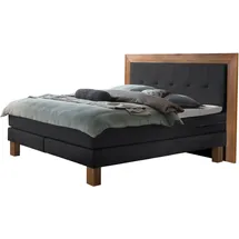 Hasena Boxspringbett 140-180 cm Braun / Anthrazit, Liegefläche:140 x 200 cm, Topper:Agrea-Topper