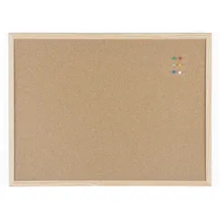 Bi-Office Beidseitige Korktafel mit Holzrahmen 60x45cm