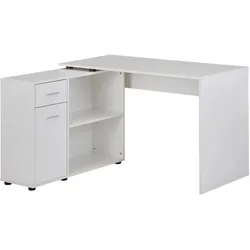 KADIMA DESIGN Schreibtisch mit Regal-Platte: Integriertes Regal, Drehbares Design, Melaminharz-Beschichtung, Schublade/Tür