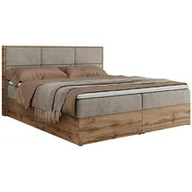 MKS Meble MKS Boxbett, Beige, Textil, 2-Sitzer, H4, 7-Zonen, Rechteckig, 160x200 cm, Schlafzimmer, Betten, Boxspringbetten