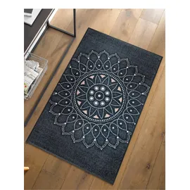 Wash+Dry by Kleen-Tex Läufer »Purnima«, rechteckig, 7 mm Höhe, Schmutzfangläufer, Mandala Motiv, rutschhemmend, waschbar grau