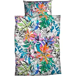 Bettwäsche CASATEX "Minako", bunt (multicolor), B/L: 135cm x 200cm, , Satin, B/L: 80cm x 80cm, Satin, Obermaterial: 100% Baumwolle, Bettwäsche, außergewöhnliche und exklusive Farben, brillante und leuchtende Farben