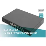 Digitus DN-95358 16+2 Ports Gbit Ethernet PoE Unmanaged