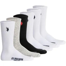U.S. Polo Assn. Tennissocken 6er Pack Weiß/Schwarz/Grau 39-42