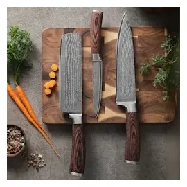 Wakoli EDIB 3-teiliges Küchenmesser mit Pakkaholzgriff in edler Geschenkbox