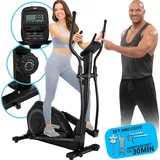 MIWEBA Crosstrainer MC500, großes LCD-Display, Pulsmessung, Fitnessgerät, Cross Trainer, Ausdauer Training, Stepper Heimtrainer Ellipsentrainer Ergom... | Schwarz