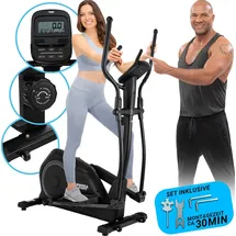 MIWEBA Crosstrainer MC500, großes LCD-Display, Pulsmessung, Fitnessgerät, Cross Trainer, Ausdauer Training, Stepper Heimtrainer Ellipsentrainer Ergom... | Schwarz