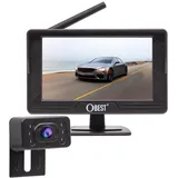 OBEST Digital Rückfahrkamera Kabellos, Drahtlose Rückfahrkamera Auto mit 4.3 Zoll Monitor, 1080P HD Funk Rückfahrkamera, Wasserdicht IP69 Nachtsicht 170 ° Weitwinkel