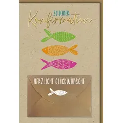 Konfirmationskarte Geldscheinn 11337 Graspapier  Bild