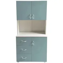 Hti-Living Kinderkleiderschrank 80 x 40 x 180 cm Holz blau/weiß