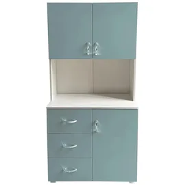 Hti-Living Kinderkleiderschrank 80 x 40 x 180 cm Holz blau/weiß