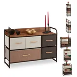 Relaxdays Schubladenschrank vers. Designs Beige,Braun,Hellbraun