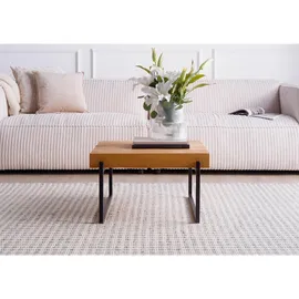 MASSIVMOEBEL24.DE Couchtisch Eiche Schwarz 60 x 60 x 35 cm