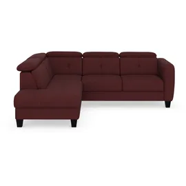 sit&more Ecksofa SIT & MORE "Belluci L-Form", lila (chianti), B:249cm H:85cm T:195cm, Sofas, Ecksofa, inklusive Federkern, wahlweise mit Bettfunktion und Bettkasten