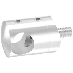Querstabhalter Ø 22 mm / Anschluss: 42,4 mm / mit Bohrung: 14,2 mm / V2A - 14,2 mm