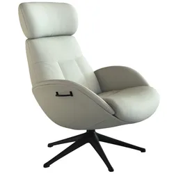 Relaxsessel FLEXLUX "Relaxchairs Elegant", weiß (warm weiß), B:90cm H:107cm T:89cm, Sessel, Premium Komfort, Rücken- & Kopfteilverstellung, drehbar, Fuß schwarz