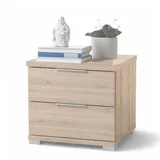 Stella Trading Boxxx Nachtschrank Sonoma Eiche, Kunststoff, 2 Schubladen, 46x43x42 cm, Schlafzimmer, Nachttische