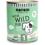 napani Dosenfutter für Hunde, Wild pur 800 g Dose