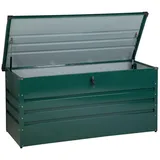 Beliani Auflagenbox Grün Metall 400 l 132 x 62 cm Wasserdicht Abschließbar mit Deckel Garten Aufbewahrungsbox Gartenbox Kissenbox für die Terrasse