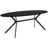 Livetastic Esstisch Bruno, Schwarz, Holzwerkstoff, oval, X-Form, 100x75x220 cm, Variantenauswahl, Esszimmer, Tische, Esstische, Esstische oval