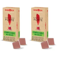Gimoka Kompostierbare Kaffeekapseln Espresso Forte, Intensität 11/11-100 Kapsel - Kompatibel mit Nespresso®* Haushalts-Espressomaschinen - 100 Stück (10 x 10 Getränke) - Hergestellt in Italien