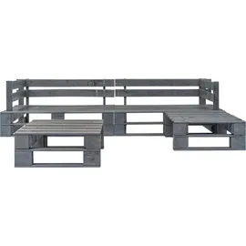 vidaXL Garten-Sofagarnitur 4-tlg. Grau
