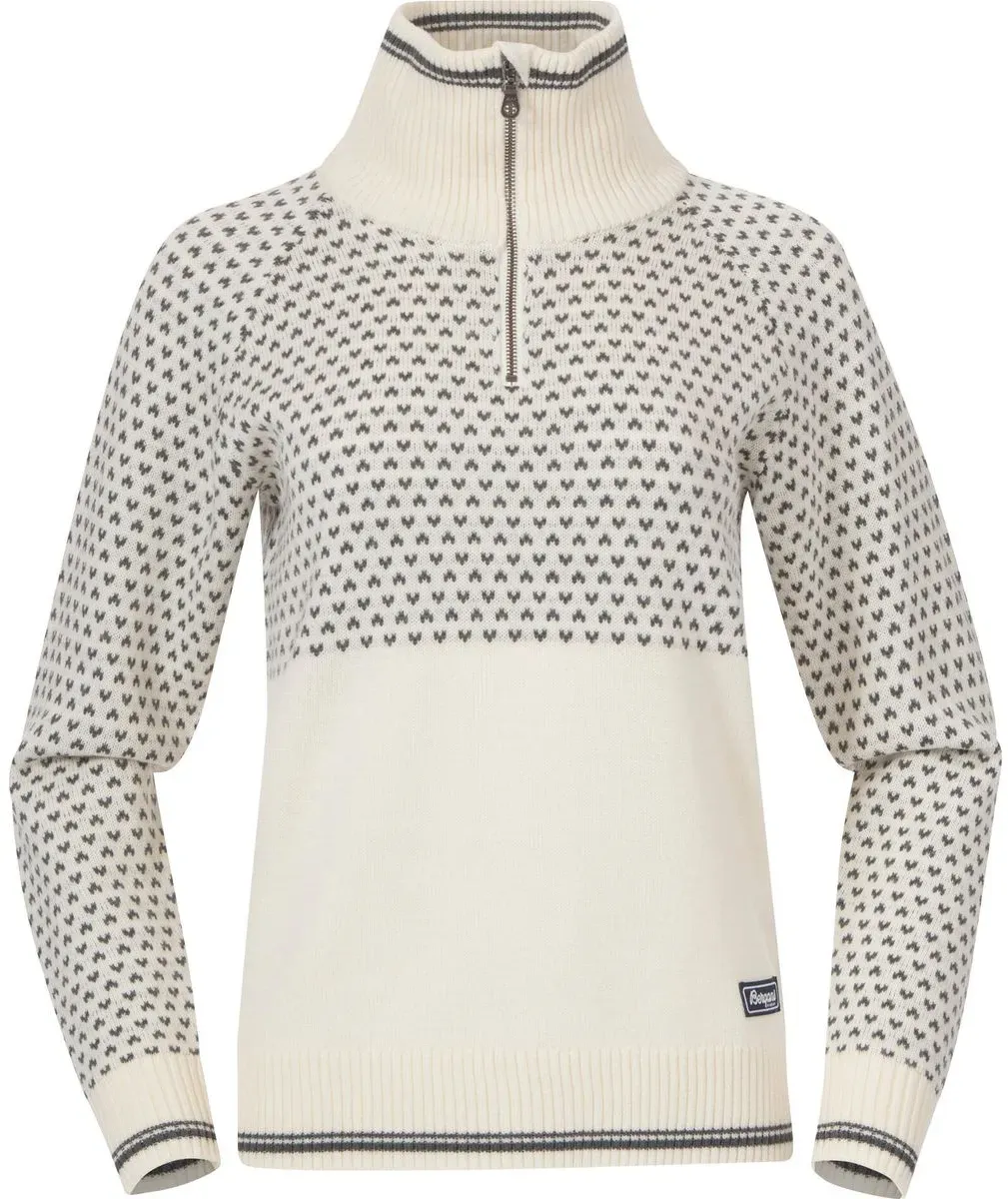 Bergans Alvdal Wool W Half Zip vanilla white/solid dark grey (25290) L