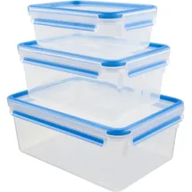 Emsa Clip & Close rechteckig blau 1,0 l / 2,3 l / 3,7 l 3-teilig