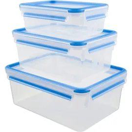 Emsa Clip & Close rechteckig blau 1,0 l / 2,3 l / 3,7 l 3-teilig