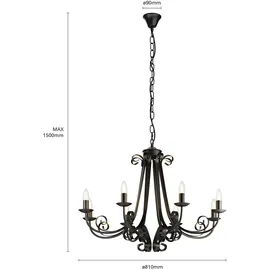 LINDBY Scaleria Kronleuchter 8-flammig Braun