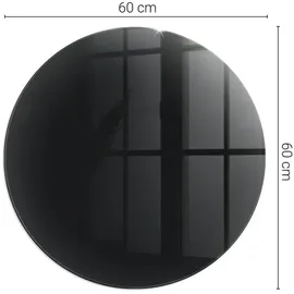 Tulup Glasbodenplatte Rund 60 x 60 x 0,4 cm Schwarz
