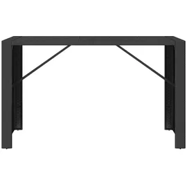 vidaXL Bartisch mit Glasplatte Schwarz 185x80x110 cm Poly Rattan