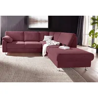 sit&more Ecksofa »Belfort L-Form«, wahlweise mit Vorziehsitz und Bettkasten, rot