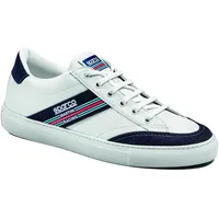Sparco – S-Time Martini Racing Unisex-Sneakers – Freizeit-Motorsportschuhe aus Kunstleder – Sonderedition – Komfort – Gummisohle – EU 42 Weiß, Unisex Erwachsene Stiefel, Mehrfarbig, Weiß 42
