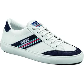 Sparco – S-Time Martini Racing Unisex-Sneakers – Freizeit-Motorsportschuhe aus Kunstleder – Sonderedition – Komfort – Gummisohle – EU 42 Weiß, Unisex Erwachsene Stiefel, Mehrfarbig, Weiß 42