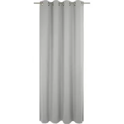 Vorhang WIRTH "Uni Collection light", grau (hellgrau), B:142cm H:345cm, Baumwolle (Bio-Baumwolle), Gardinen, nach Maß