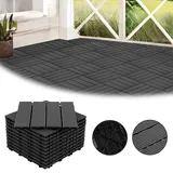 Tolletour Terrassenfliesen 8m2 Holzfliesen Für Terrasse Balkon Terrassenfliesen Holz Fliesen Mit Klicksystem 30x30 Cm 88 Stück Anthrazit