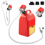 Kraftstoffpumpe mit Auto-Stopp-Sensor, Elektrische Dieselpumpe 9L/MIN mit 3 Adaptergrößen, Selbstansaugende Ölabsaugpumpe mit Schläuchen und Zapfpistole für Benzin, Diesel, Öl