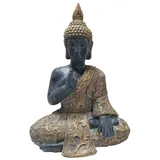 Dehner Magnesia-Buddha, B46/H64/T29 cm, schwarz/Gold