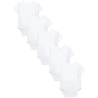 TupTam Baby Kurzarm 5er Pack – Wickelbody Body Baby aus Baumwolle für Jungen und Mädchen, Farbe: Weiß, 74 - 74
