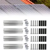 Befestigung Solarmodul für Solar Panel, Befestigungsschiene Solarmodul halterung flachdach, Universal Profil 400mm Trapezblech für Solar Photovoltaik PV Endklemmen 30mm