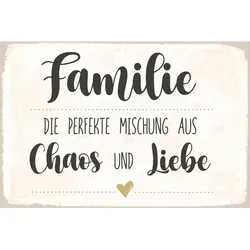 Metallbild QUEENCE "Familie", schwarz (farbe bild(er): schwarz), B:45cm H:30cm, Stahl, Metall, Bilder, Stahlschild, Blechschild, Sprüche, Texte, Familie, Liebe