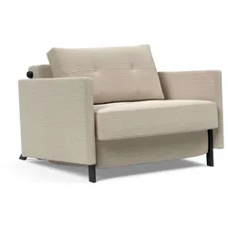 Sessel INNOVATION LIVING TM "CUBED Schlafsessel", beige (sand), B:104cm H:77cm T:103cm, Sessel, Frontauszug, sehr platzsparend, abgewinkelt Sitzen - waagerecht Liegen