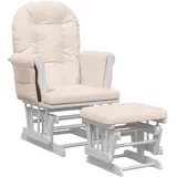 vidaXL Schaukelsessel mit Hocker Stoff 70 x 90 x 80 cm Hellrosa