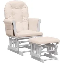 vidaXL Schaukelsessel mit Hocker Stoff 70 x 90 x 80 cm Hellrosa